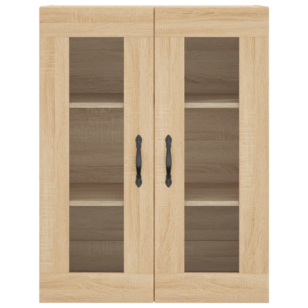Hoge Kast 69,5X34X80 Cm Bewerkt Hout Kleurig Sonoma eiken 2 deuren 2 lades