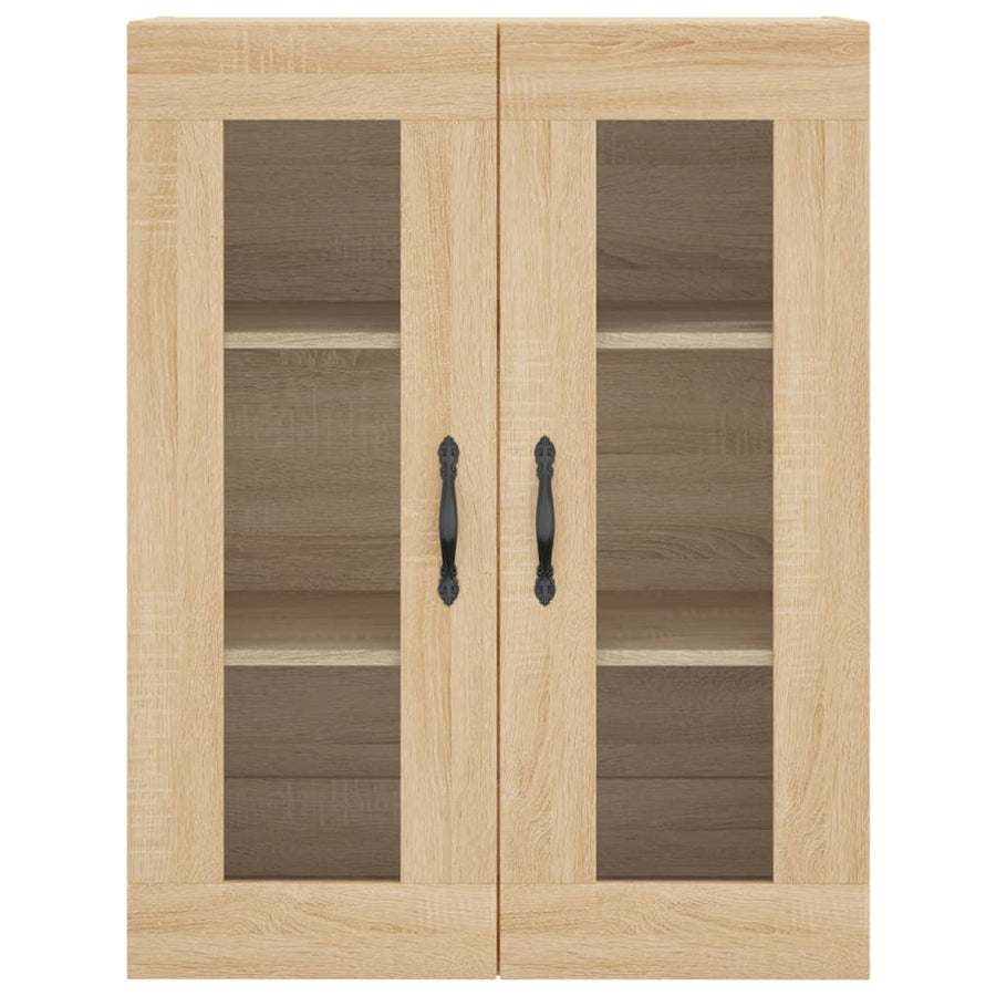 Hoge Kast 69,5X34X80 Cm Bewerkt Hout Kleurig Sonoma eiken 2 deuren 2 lades