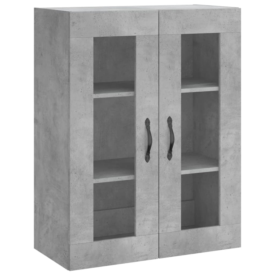 Hoge Kast 69,5X34X180 Cm Bewerkt Hout Betongrijs