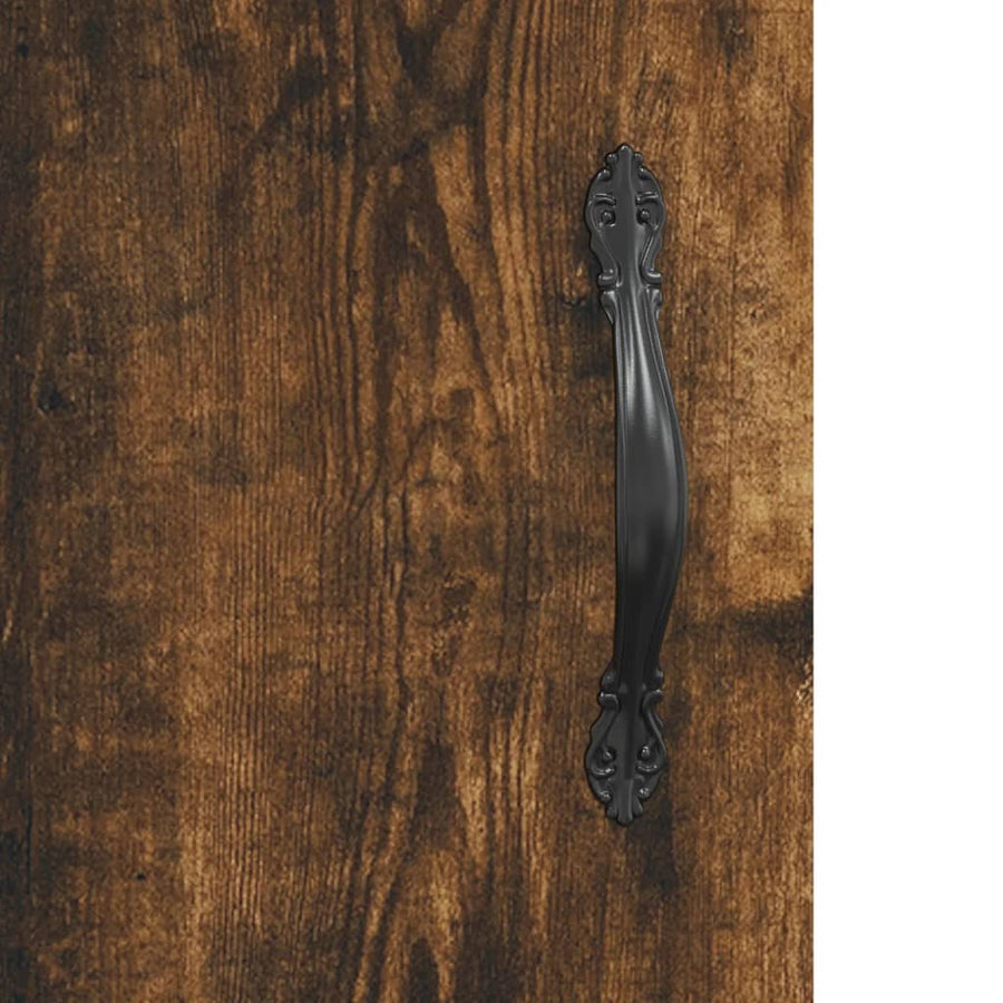 Hoge Kast 69,5X34X180 Cm Bewerkt Hout Kleurig Gerookt eiken