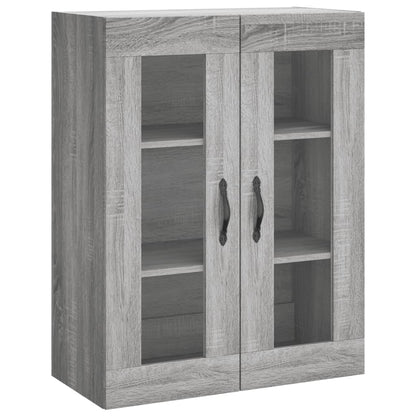 Hoge Kast 69,5X34X180 Cm Bewerkt Hout Eikenkleurig Grijs sonoma