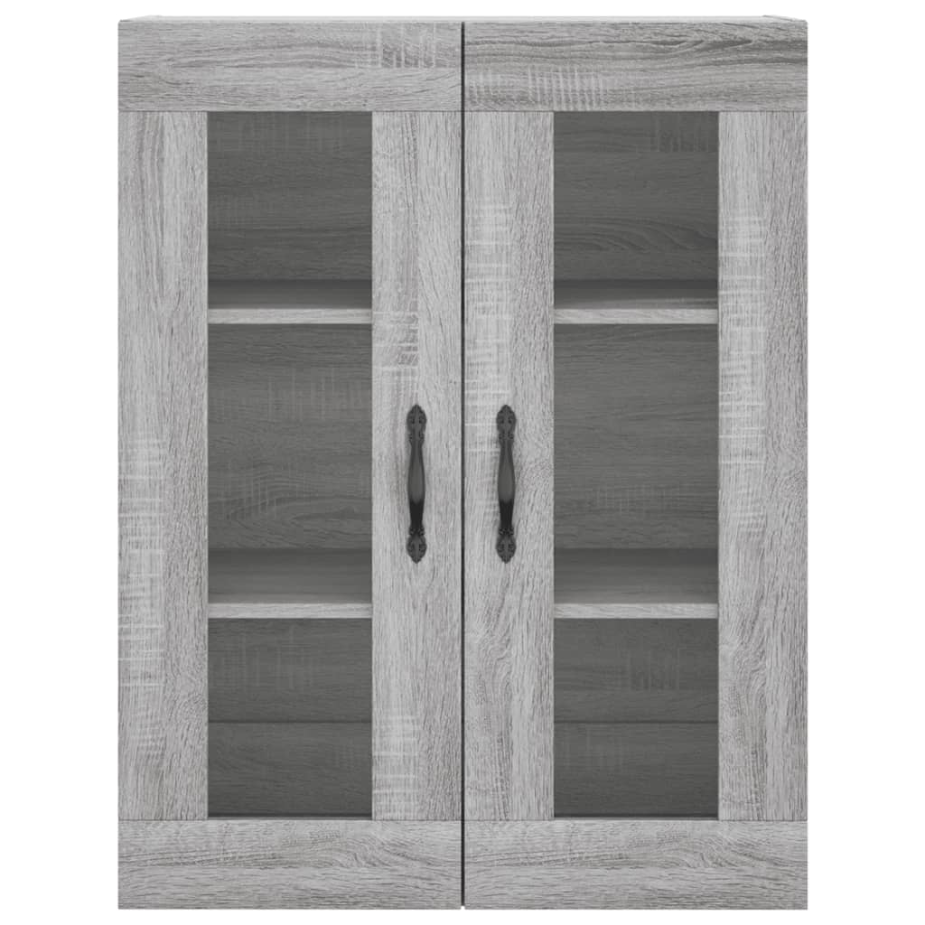 Hoge Kast 69,5X34X180 Cm Bewerkt Hout Eikenkleurig Grijs sonoma