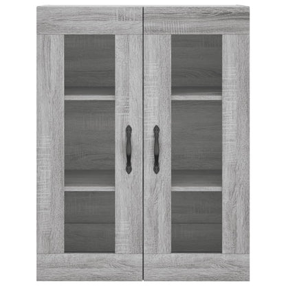 Hoge Kast 69,5X34X180 Cm Bewerkt Hout Eikenkleurig Grijs sonoma