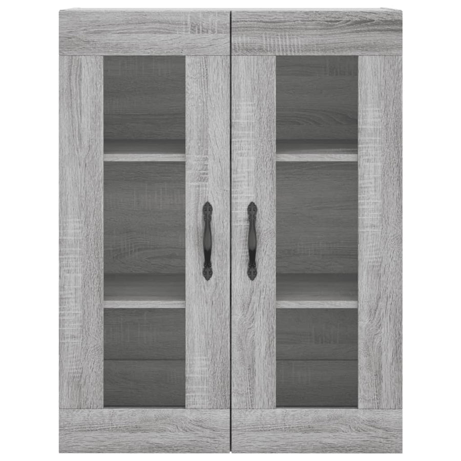 Hoge Kast 69,5X34X180 Cm Bewerkt Hout Eikenkleurig Grijs sonoma
