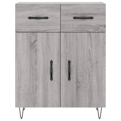 Hoge Kast 69,5X34X180 Cm Bewerkt Hout Eikenkleurig Grijs sonoma