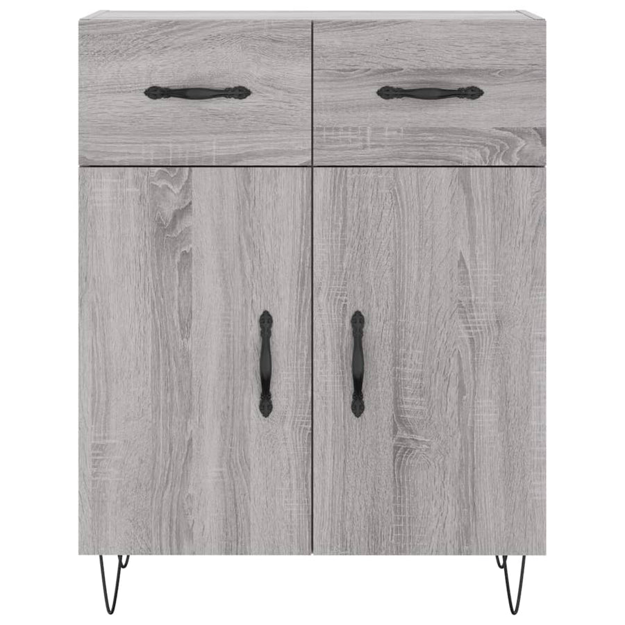 Hoge Kast 69,5X34X180 Cm Bewerkt Hout Eikenkleurig Grijs sonoma