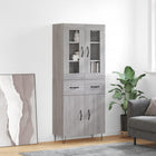 Hoge kast 69,5x34x180 cm bewerkt hout grijs sonoma