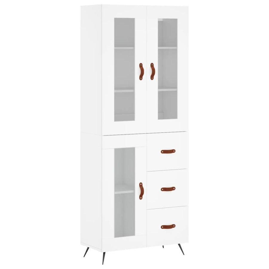 Hoge Kast 69,5X34X180 Cm Bewerkt Hout Wit