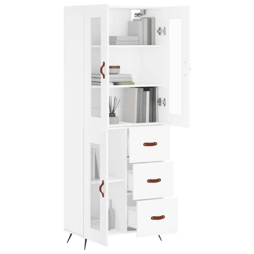 Hoge Kast 69,5X34X180 Cm Bewerkt Hout Wit