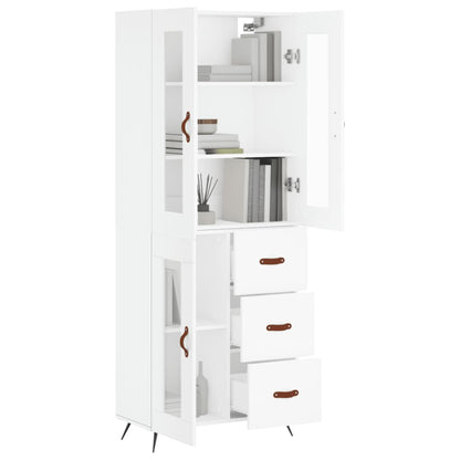 Hoge Kast 69,5X34X180 Cm Bewerkt Hout Wit