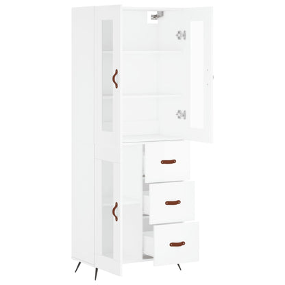 Hoge Kast 69,5X34X180 Cm Bewerkt Hout Wit