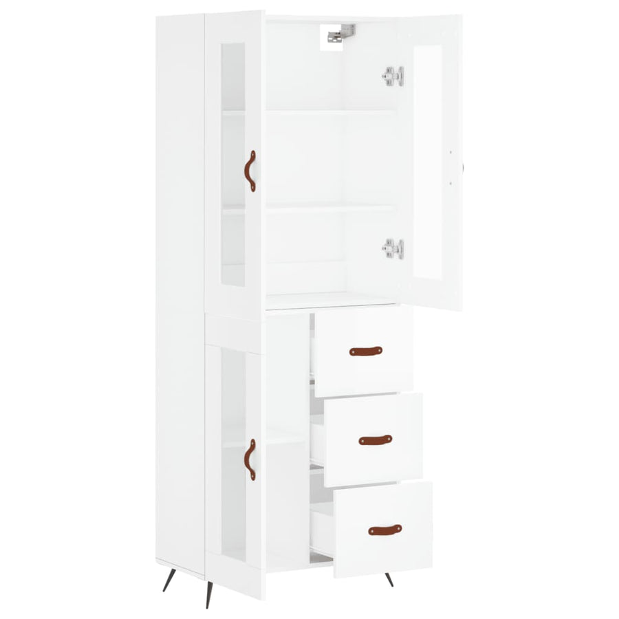 Hoge Kast 69,5X34X180 Cm Bewerkt Hout Wit
