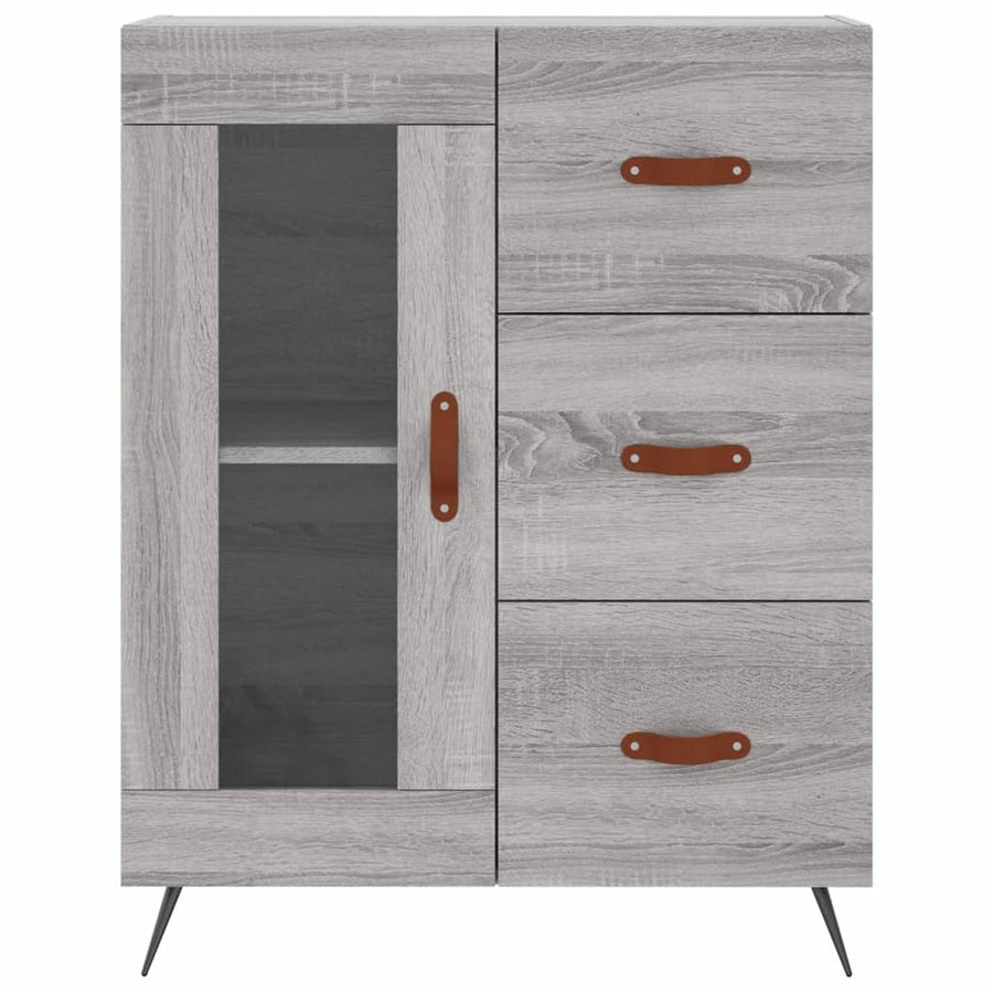 Hoge Kast 69,5X34X180 Cm Bewerkt Hout Grijs Sonoma Eikenkleurig