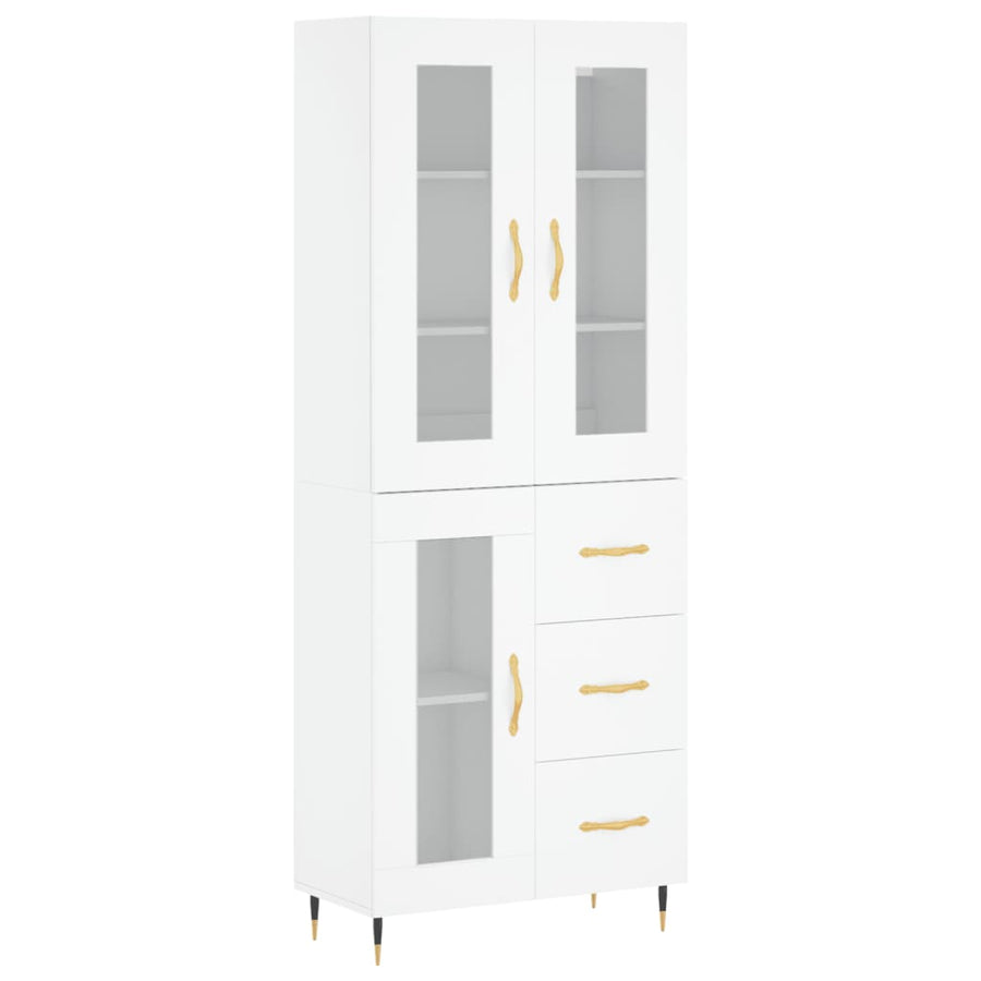 Hoge Kast 69,5X34X180 Cm Bewerkt Hout Wit