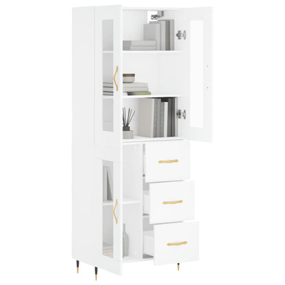 Hoge Kast 69,5X34X180 Cm Bewerkt Hout Wit