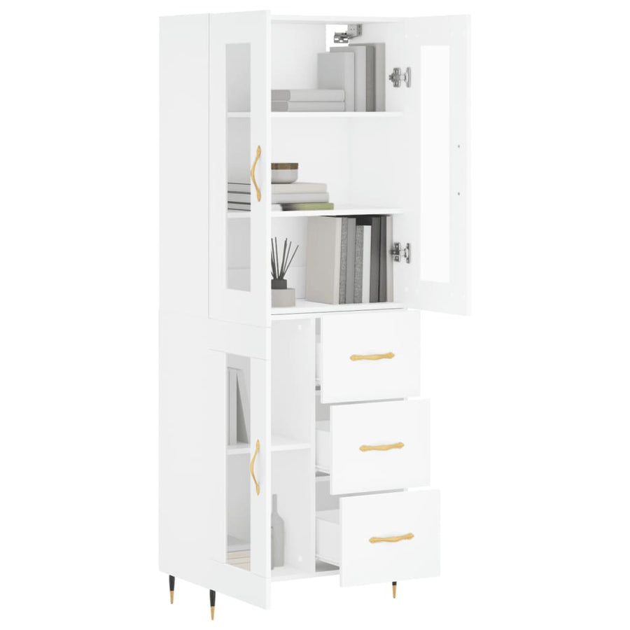 Hoge Kast 69,5X34X180 Cm Bewerkt Hout Wit