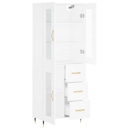 Hoge Kast 69,5X34X180 Cm Bewerkt Hout Wit