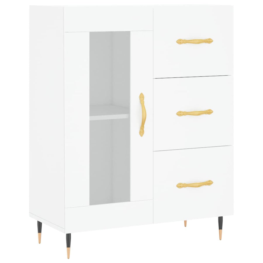 Hoge Kast 69,5X34X180 Cm Bewerkt Hout Wit