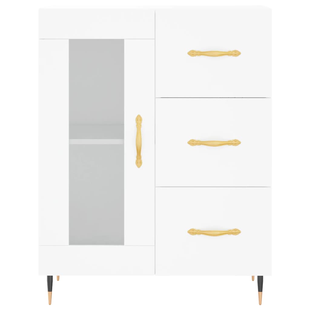 Hoge Kast 69,5X34X180 Cm Bewerkt Hout Wit