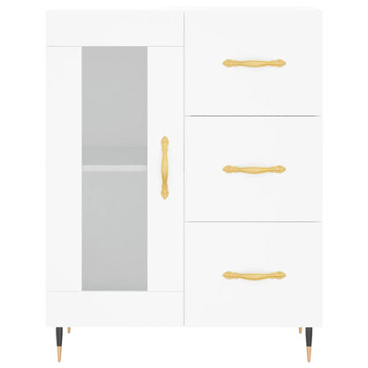 Hoge Kast 69,5X34X180 Cm Bewerkt Hout Wit