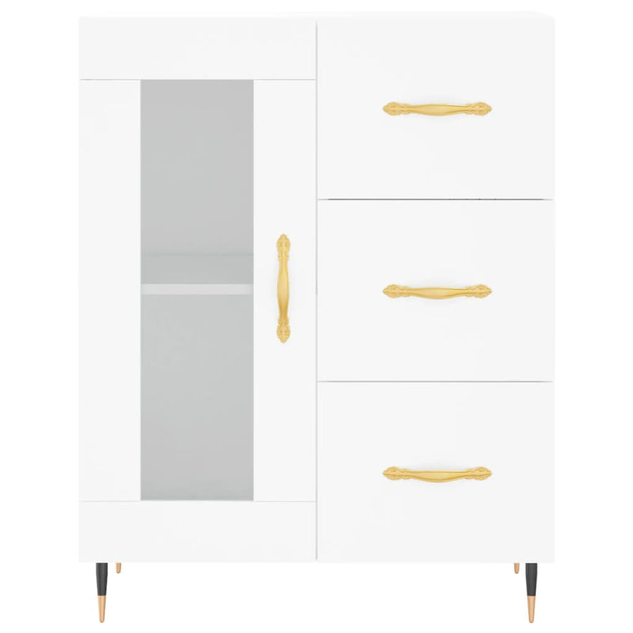 Hoge Kast 69,5X34X180 Cm Bewerkt Hout Wit