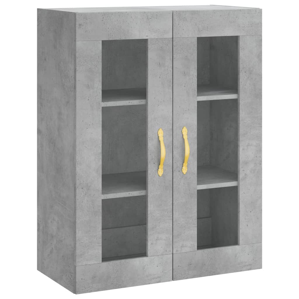 Hoge Kast 69,5X34X180 Cm Bewerkt Hout Betongrijs