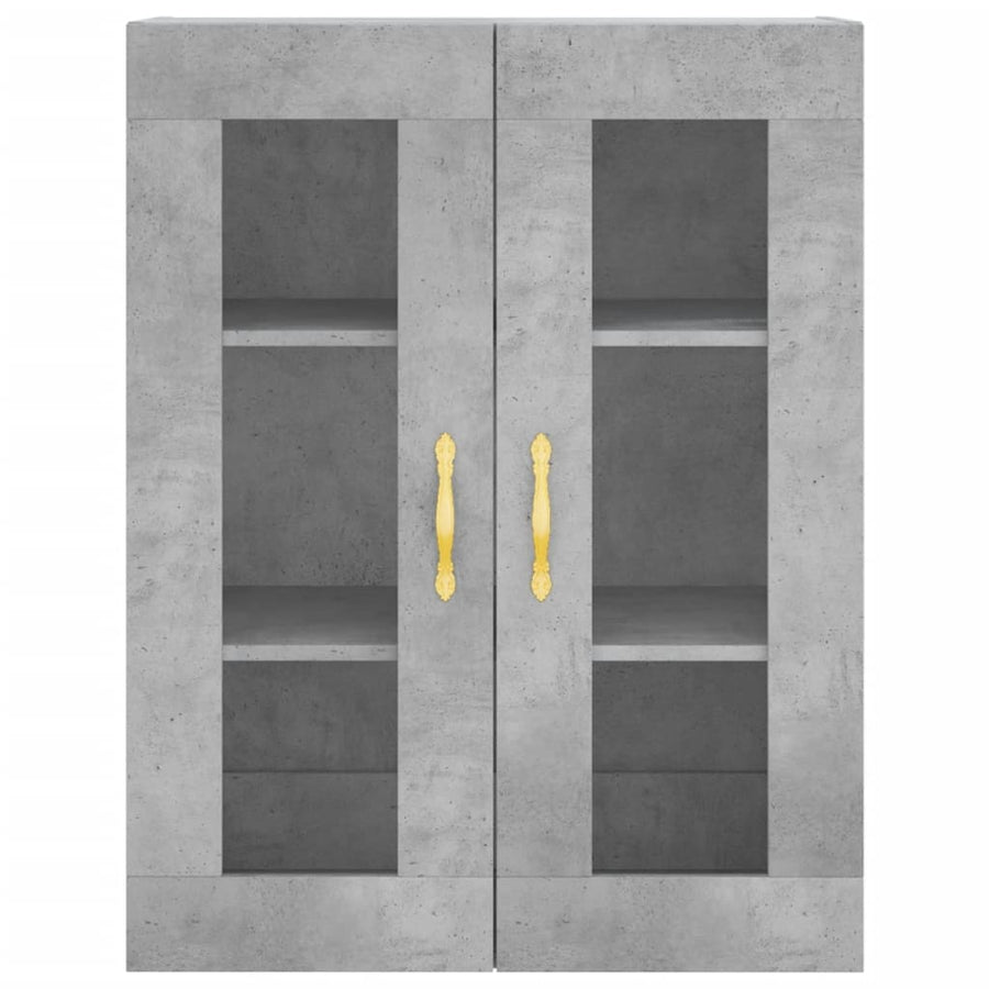 Hoge Kast 69,5X34X180 Cm Bewerkt Hout Betongrijs