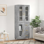 Hoge kast 69,5x34x180 cm bewerkt hout betongrijs