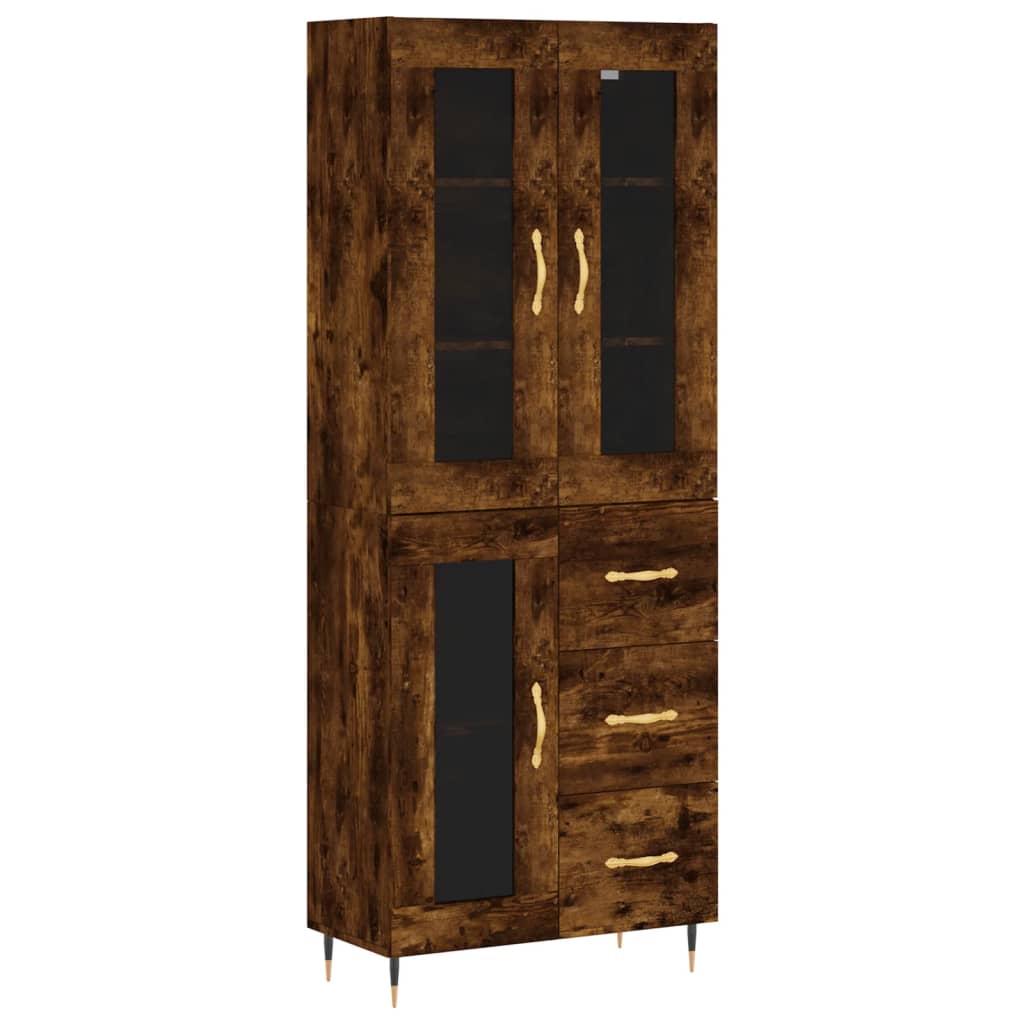 Hoge Kast 69,5X34X180 Cm Bewerkt Hout Kleurig 1