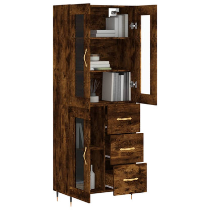 Hoge Kast 69,5X34X180 Cm Bewerkt Hout Kleurig 1