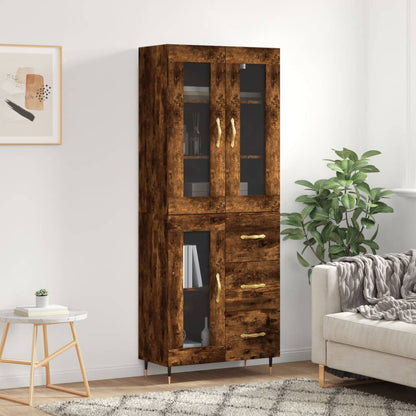 Hoge Kast 69,5X34X180 Cm Bewerkt Hout Kleurig 1