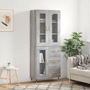 Hoge kast 69,5x34x180 cm grijs sonoma eiken