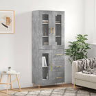 Hoge kast 69,5x34x180 cm bewerkt hout betongrijs