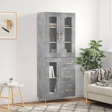 Hoge Kast 69,5X34X180 Cm Bewerkt Hout Betongrijs