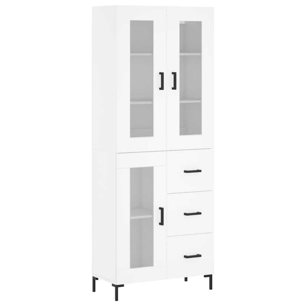 Hoge Kast 69,5X34X180 Cm Bewerkt Hout Wit