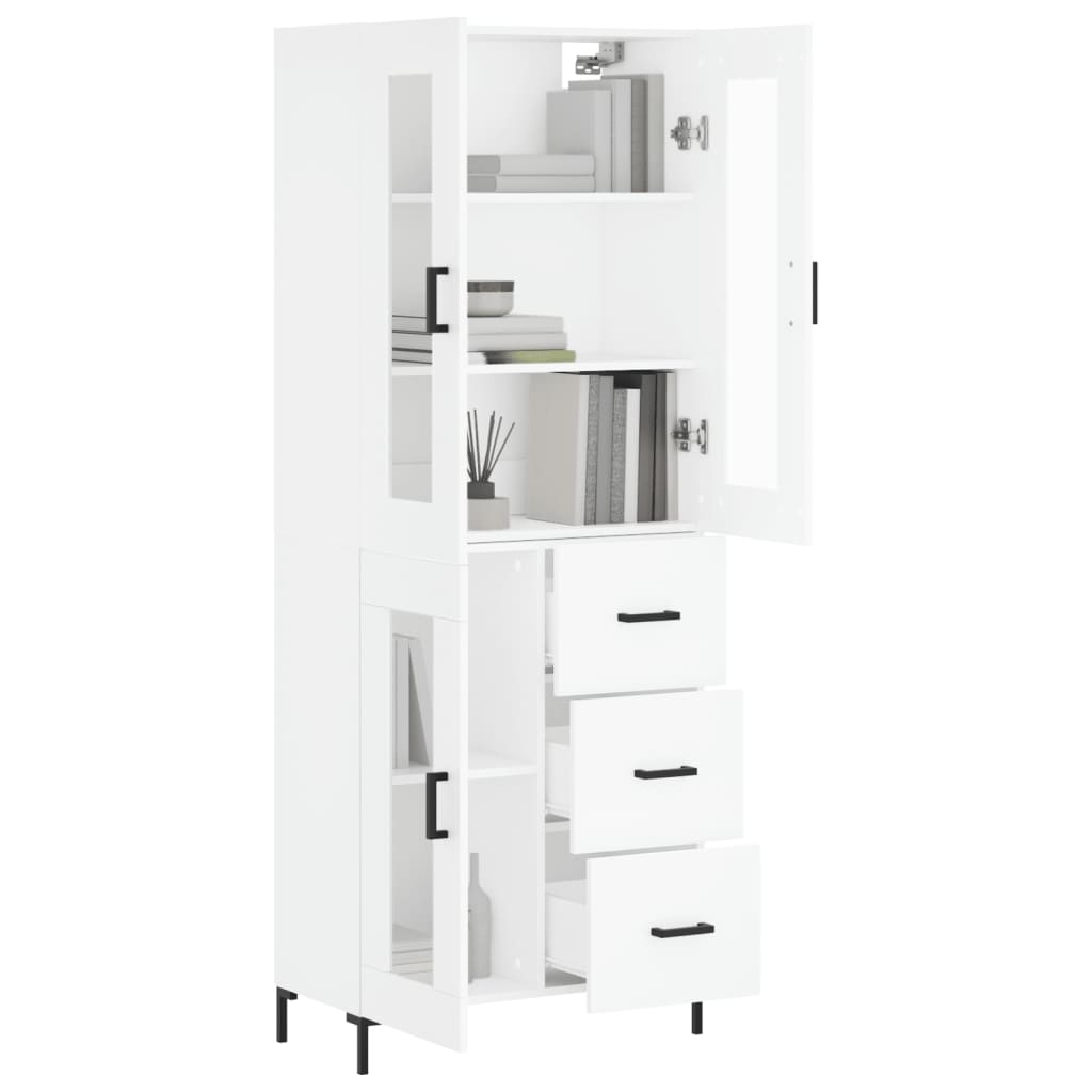 Hoge Kast 69,5X34X180 Cm Bewerkt Hout Wit