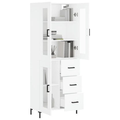 Hoge Kast 69,5X34X180 Cm Bewerkt Hout Wit