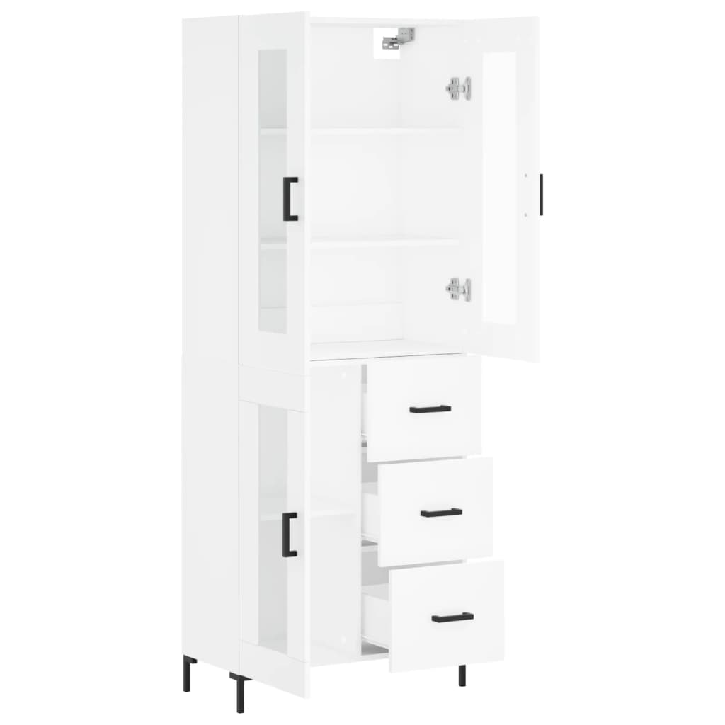 Hoge Kast 69,5X34X180 Cm Bewerkt Hout Wit