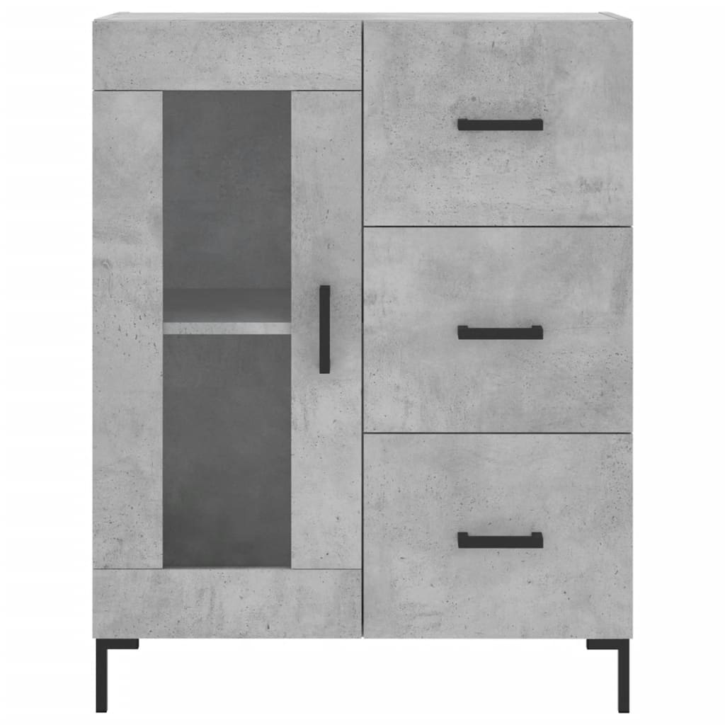 Hoge Kast 69,5X34X180 Cm Bewerkt Hout Betongrijs