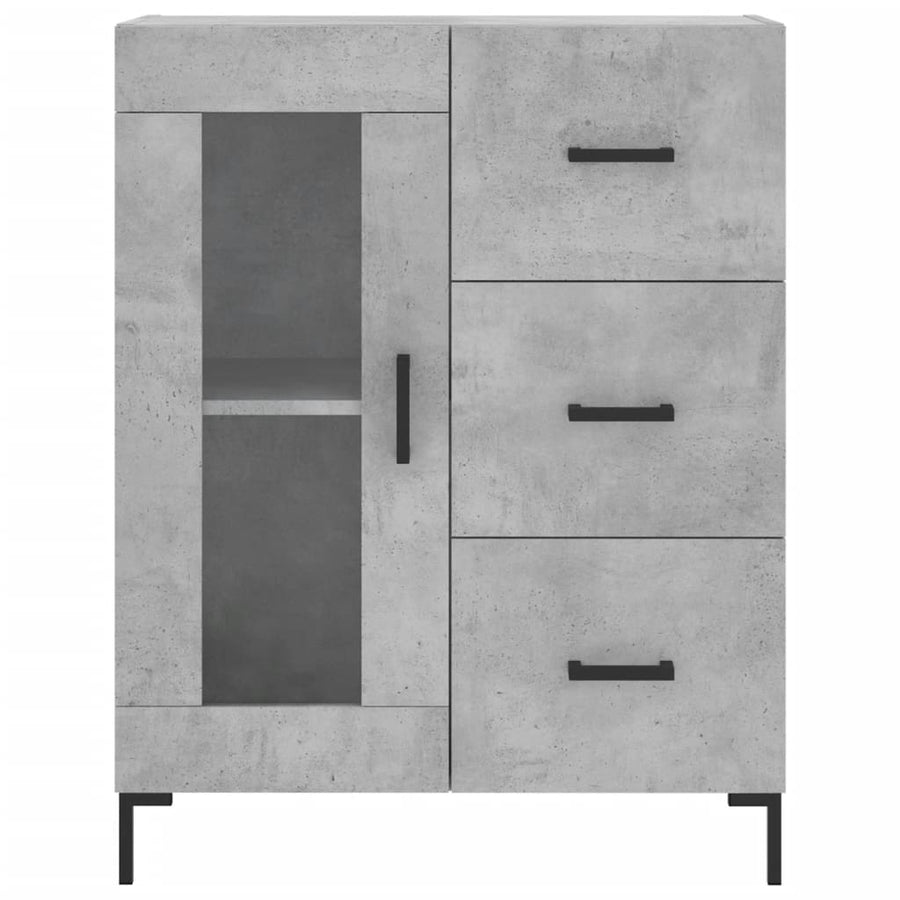 Hoge Kast 69,5X34X180 Cm Bewerkt Hout Betongrijs