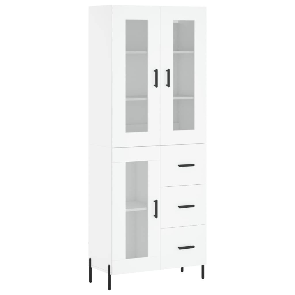 Hoge Kast 69,5X34X180 Cm Bewerkt Hout Wit