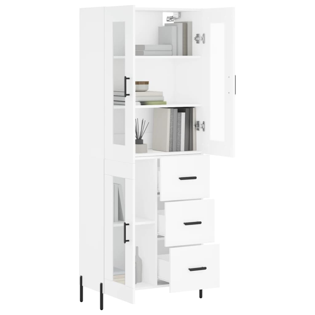 Hoge Kast 69,5X34X180 Cm Bewerkt Hout Wit