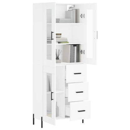 Hoge Kast 69,5X34X180 Cm Bewerkt Hout Wit