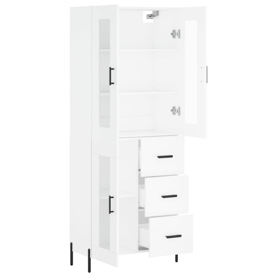 Hoge Kast 69,5X34X180 Cm Bewerkt Hout Wit