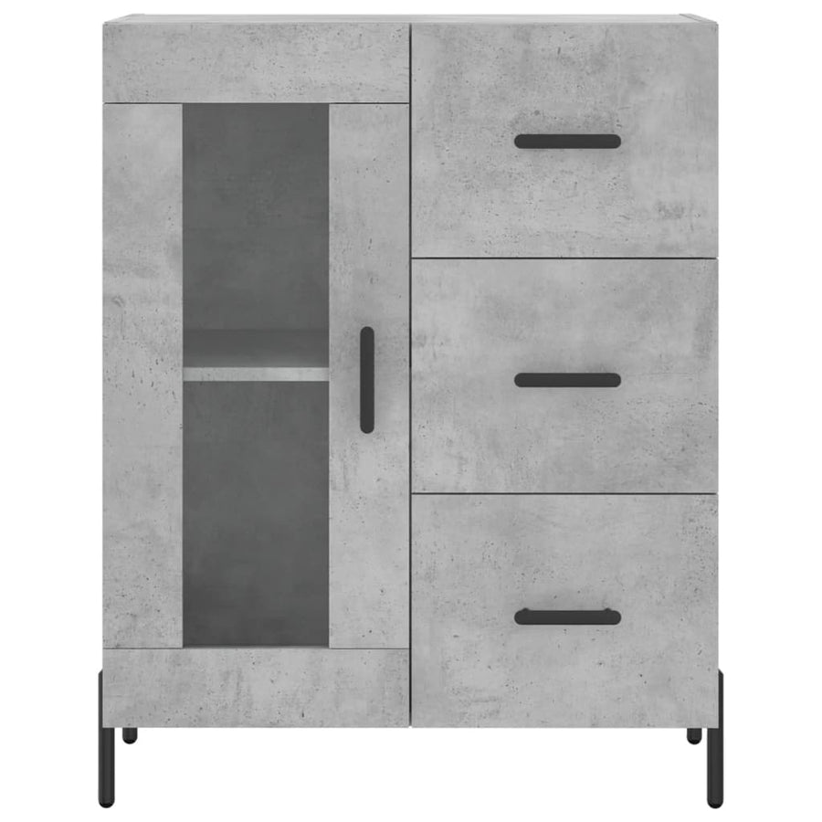 Hoge Kast 69,5X34X180 Cm Bewerkt Hout Betongrijs