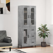 Hoge Kast 69,5X34X180 Cm Bewerkt Hout Betongrijs