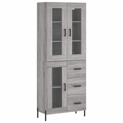 Hoge Kast 69,5X34X180 Cm Bewerkt Hout Grijs Sonoma Eikenkleurig