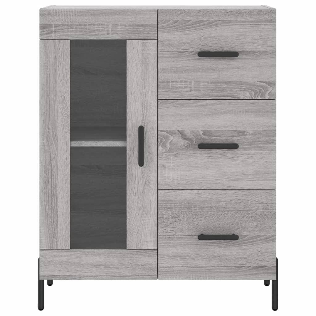 Hoge Kast 69,5X34X180 Cm Bewerkt Hout Grijs Sonoma Eikenkleurig
