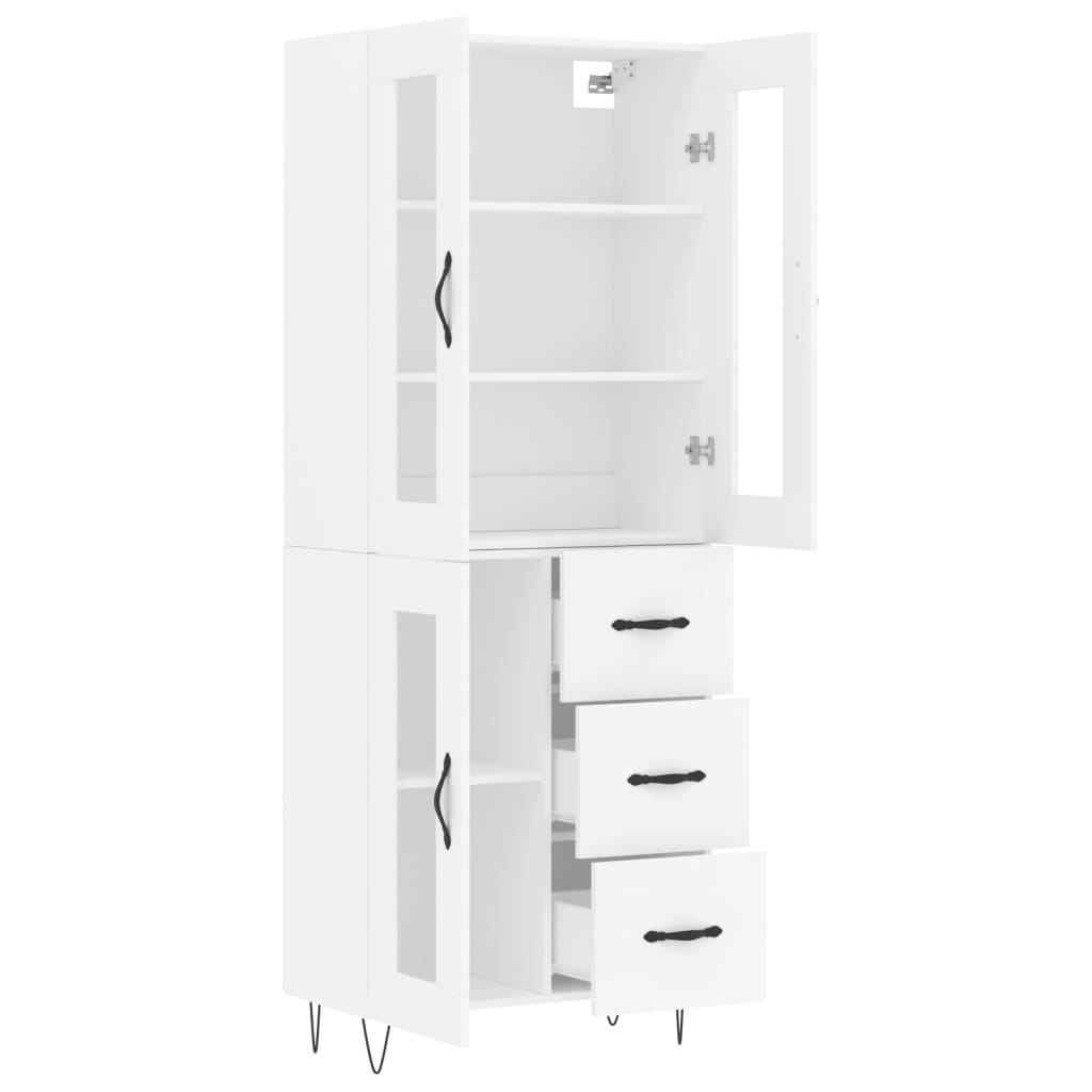 Hoge Kast 69,5X34X180 Cm Bewerkt Hout Wit