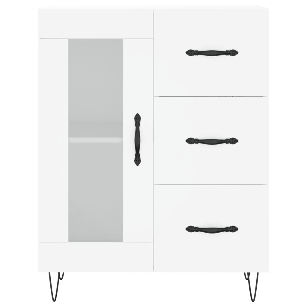 Hoge Kast 69,5X34X180 Cm Bewerkt Hout Wit